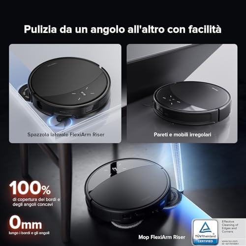 roborock Saros 10R Robot Aspirateur avec Chargement et Déchargement Automatique de l'Eau, 7,98 cm, Anti-Enchevêtrement, Cadre AdaptiLift, Retrait Automatique des Serpillères, Nettoyage des Coins et des Bords
