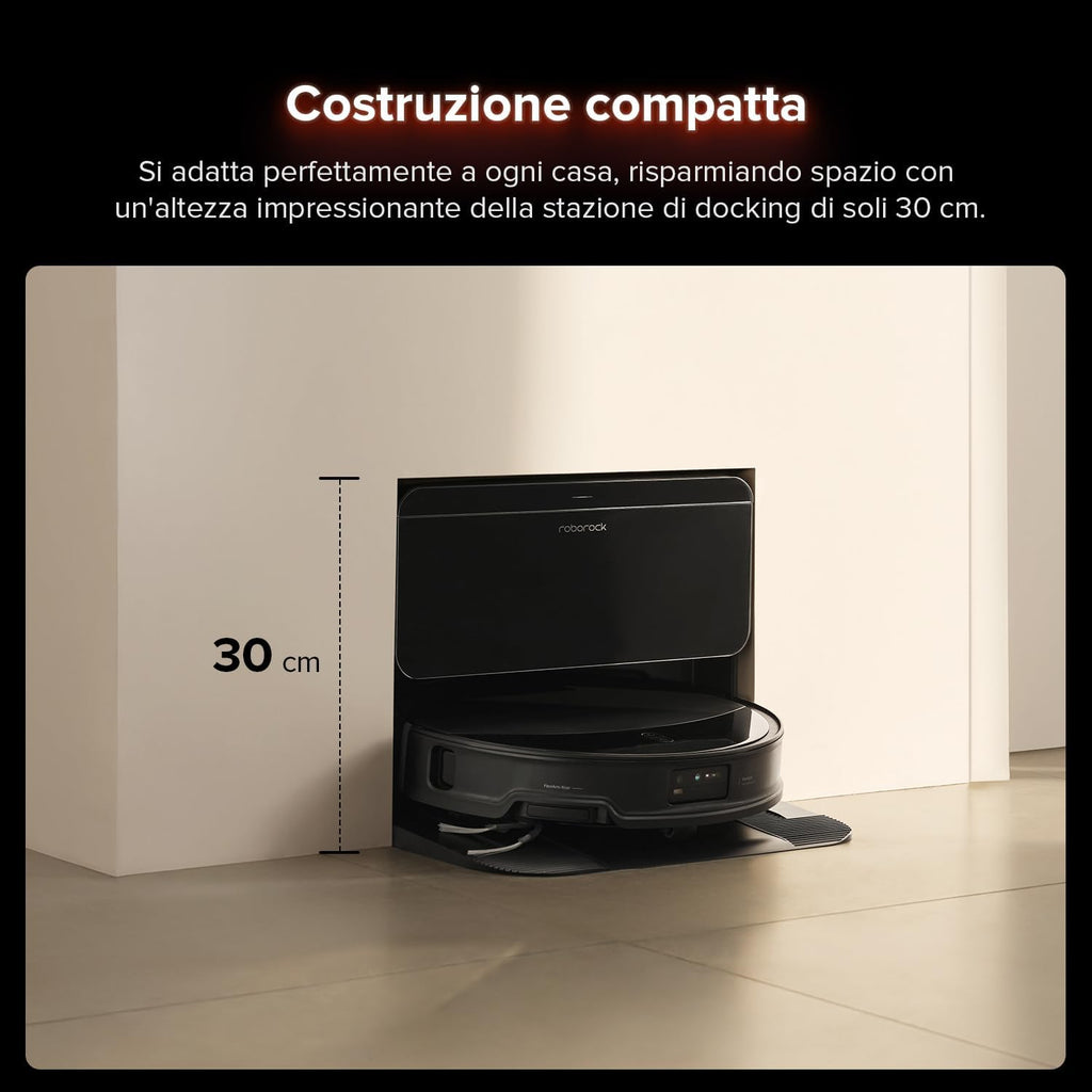 roborock Saros 10R Robot Aspirateur avec Chargement et Déchargement Automatique de l'Eau, 7,98 cm, Antienchevêtrement, Cadre AdaptiLift, Retrait Automatique des Serpillières, Nettoyage des Coins et des Bordures