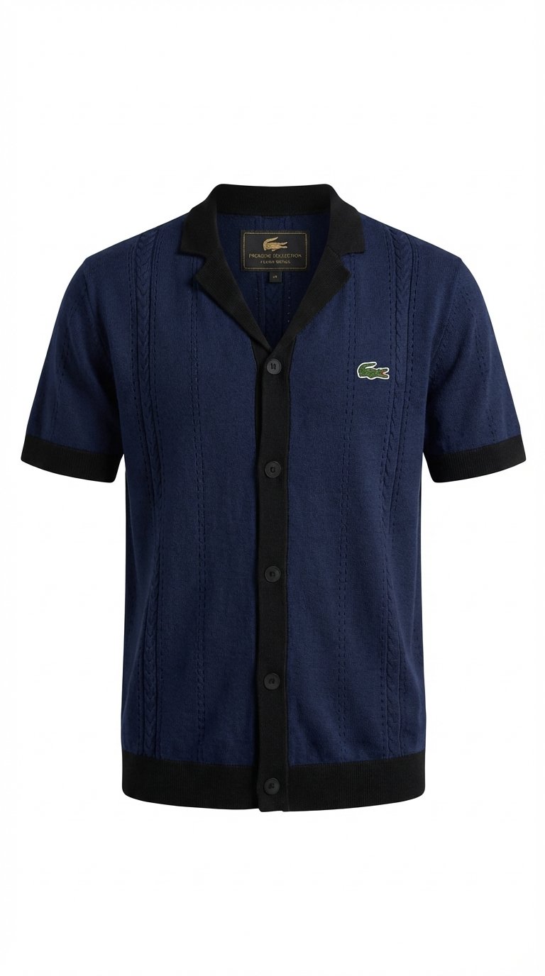 Chemise en maille bicolore aux contrastes élégants | 1 + 1 GRATUIT
