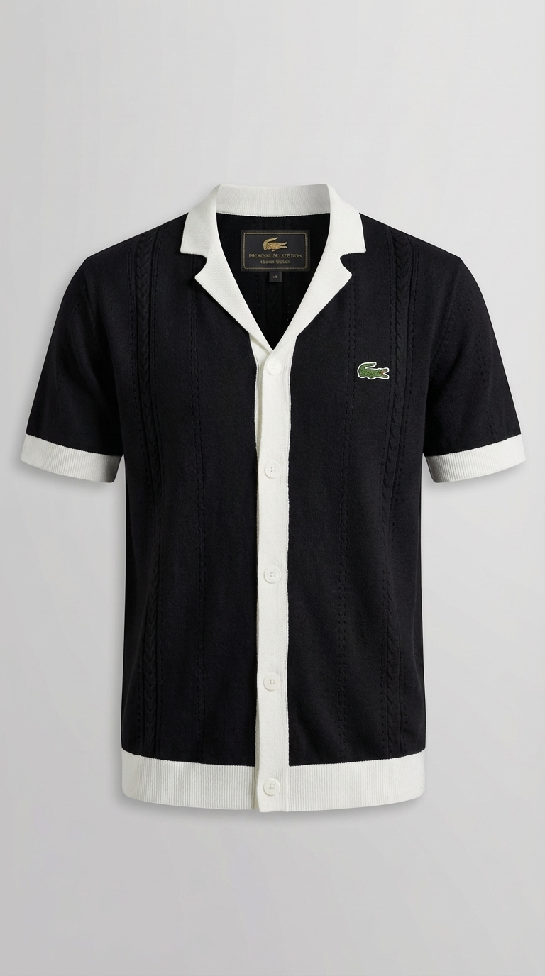 Chemise en maille bicolore aux contrastes élégants | 1 + 1 GRATUIT
