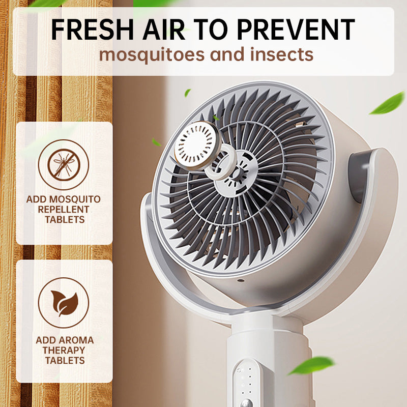 Ventilateur sur pied motorisé, ventilateur très silencieux 20dB, portée de 30m, volume d'air 2465m³/h, ventilateur avec télécommande et refroidissement